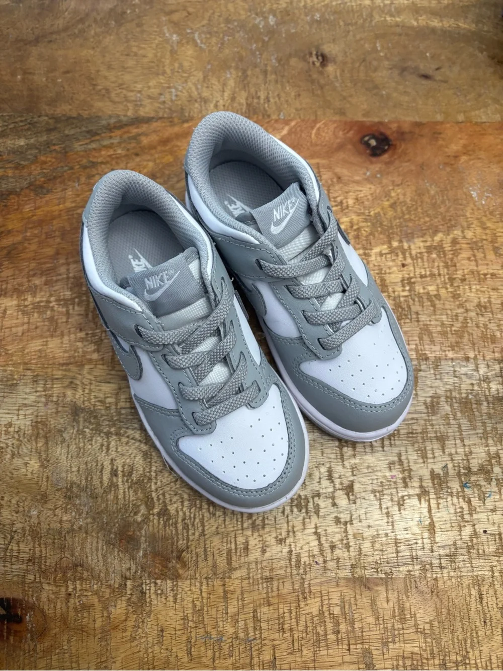 Nike Kids Nike Dunk Low in Gray and White
